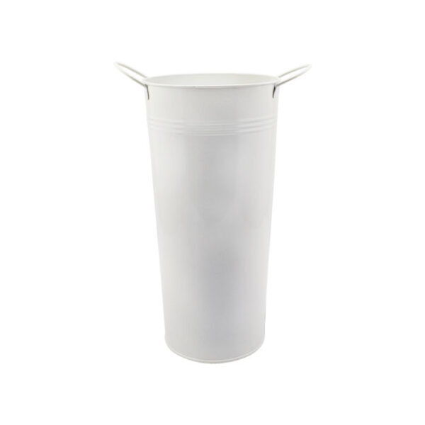 Metal Vase White 7"x5.1"x13"
