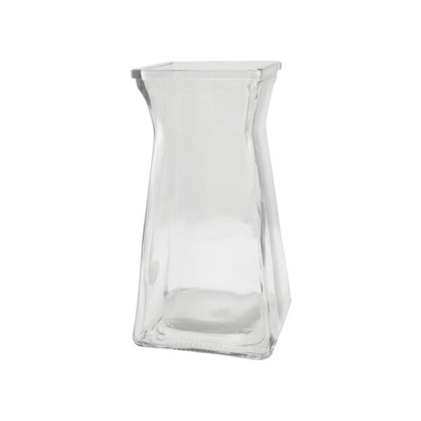9" Gathered Square Vase Crystal