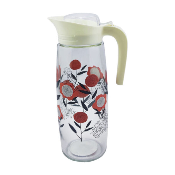 54.1Oz Floral Style Clear Pitcher