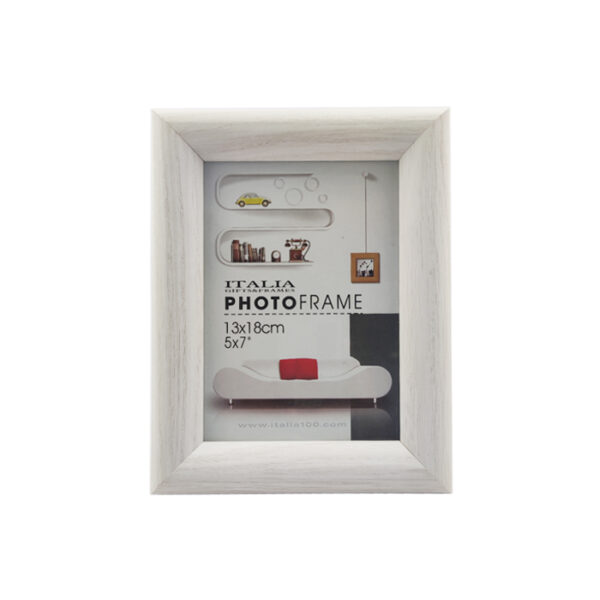 5x7" Wood Photo Frame Half Round White 13x18 Cm