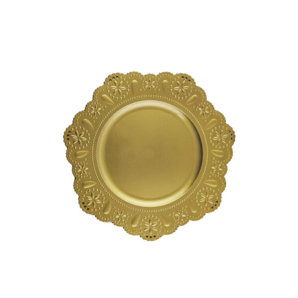 Flower Charger Plate Gold 13"