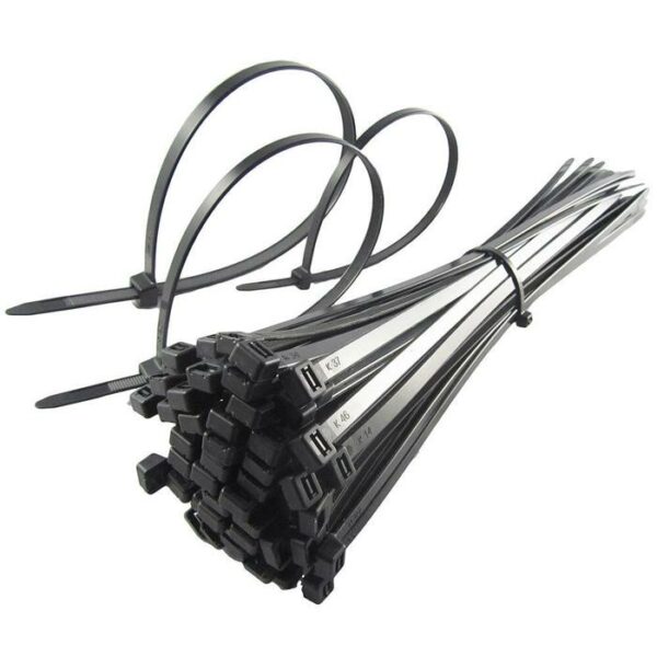 Black Plastic Handcuff 5x450mm 100 Pieces