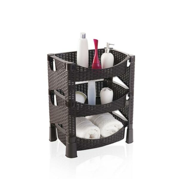Casa Pica Rattan Organizer 3 Shelf Brown