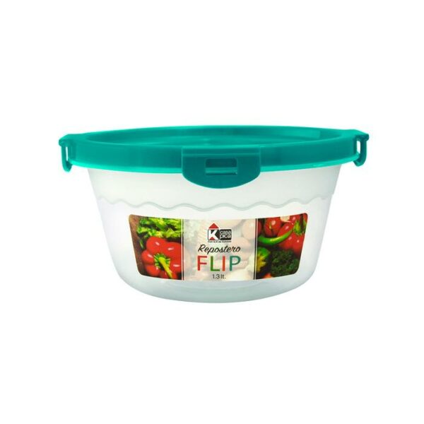 Casa Pica Round Food Container With Blue Lid 0.3G