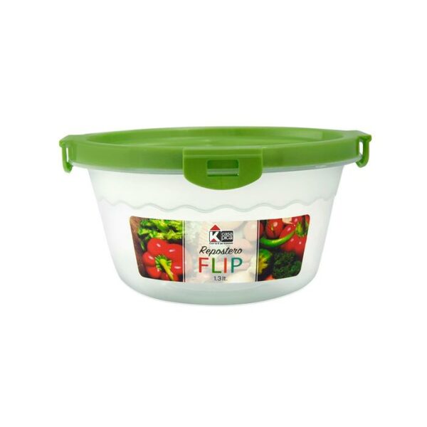 Casa Pica Round Food Container With Green Lid 0.3G