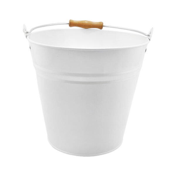 Metal Bucket 10 x 9'' White