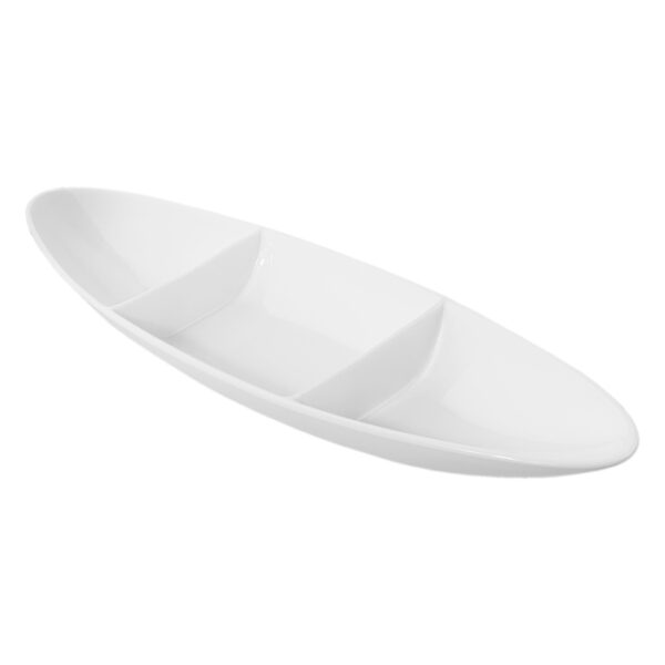 17.5" Fendy Separate Long & Oval White Plate