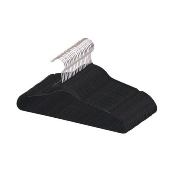 25 Pack Flock Suit Hangers Black