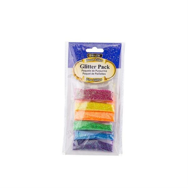 6 Neon Color Glitter Pack 0.07 Oz
