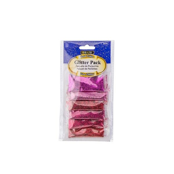 6 Red Color Glitter Pack 0.07 Oz