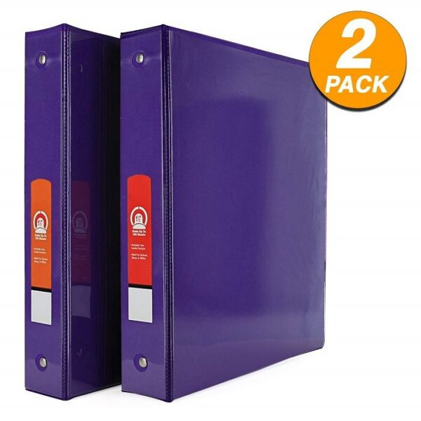 1/2" Purple 3 Ring View Binder With 2-Pockets