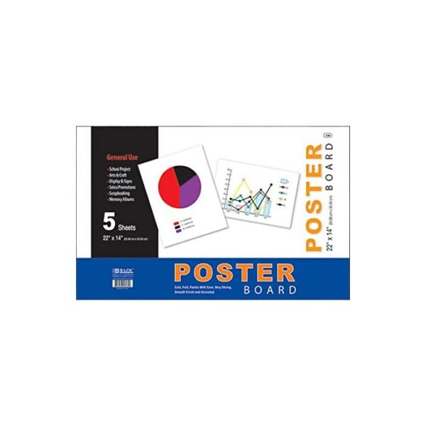 22"x14" White Poster Board 5 Pack