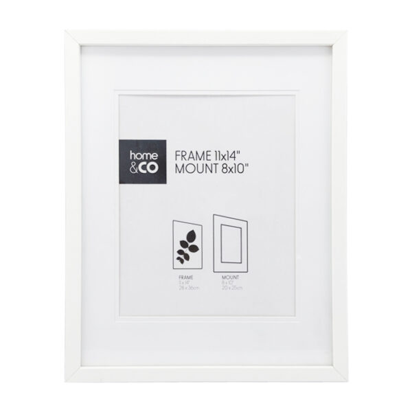 11x14" Photo Frame White  Mount 8x10"
