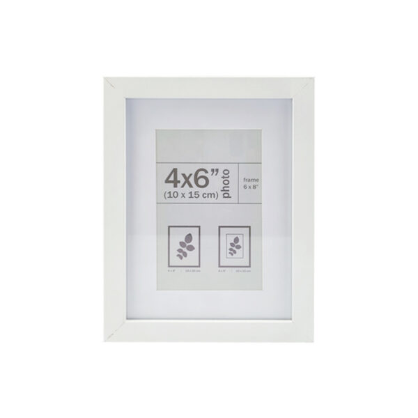 4x6" Pvc Photo Frame White