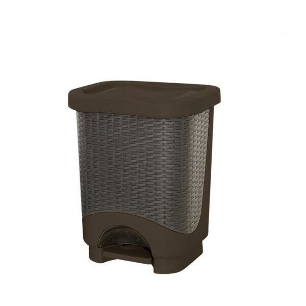 Casa Pica Waste Basket With Lid 2 Gallon Brown
