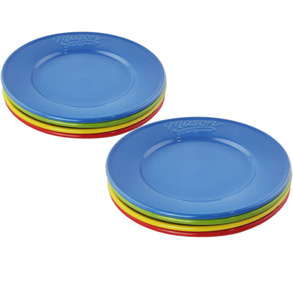 8pcs 11" Dinner Plate round rim assorted colors