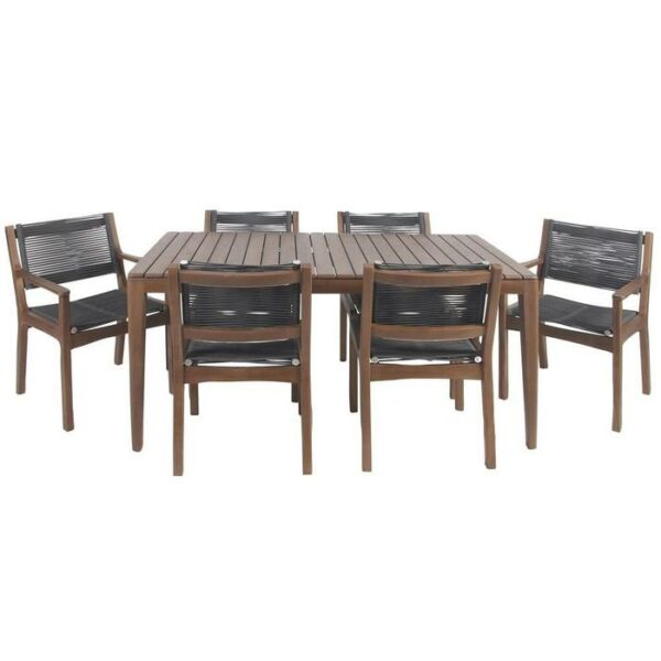 Teak maya dining s/7 63"W,30"H
