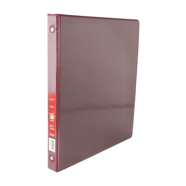 1/2" Burgundy 3 Ring View Binder With 2-Pockets