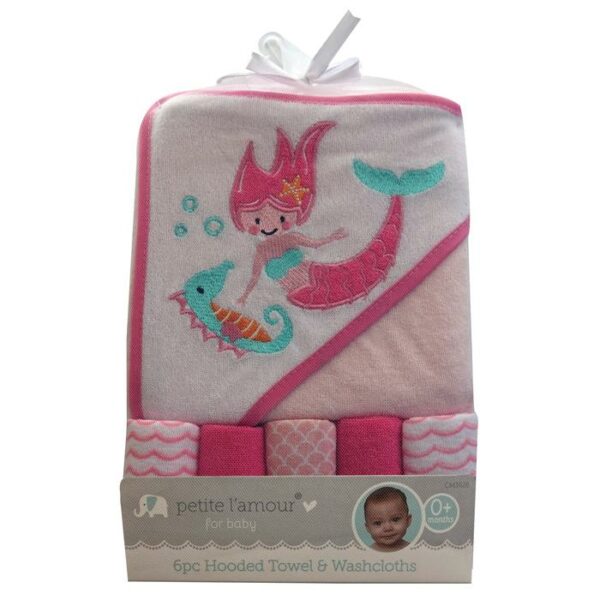 6 Pieces Hooded Towel & Washcloths