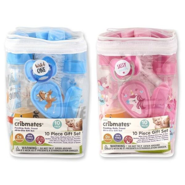 10 piece Baby Girl & Boy Bottle Pacifier Gift Set