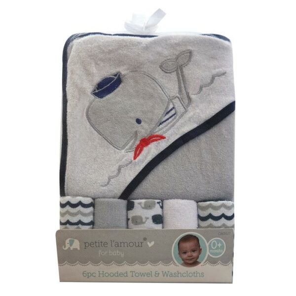 6 Pieces Hooded Towel & Washcloths