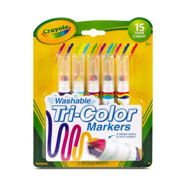 5 Tri-color Markers Washable