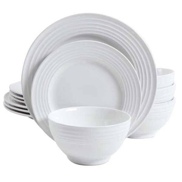 Plaza Cafe Stoneware Dinnerware Set 12 Pieces