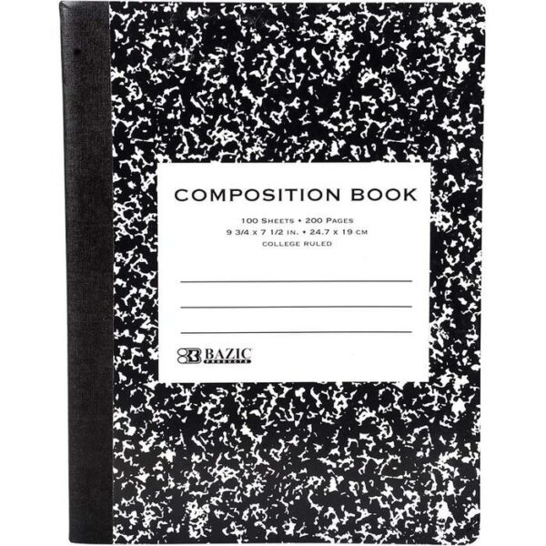 Assorted Color Marble Composition Book 100 Count