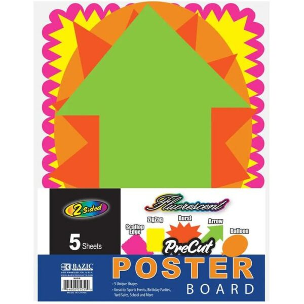 Fluorescent Pre-Cut Poster Board Shapes