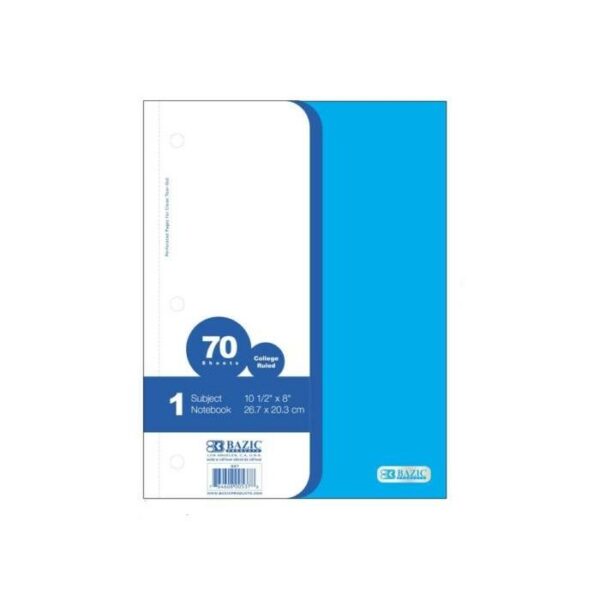 Subject Poly  Cover Spiral Notebook 70 Count