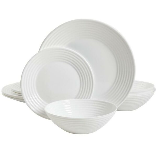 Patio Dinnerware Set White 12 Pieces