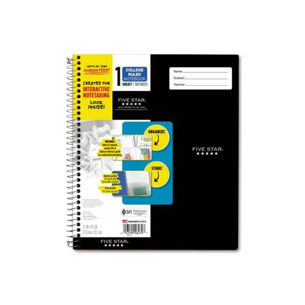 Five Star 1 Subject Notebook 8.5 Assorted