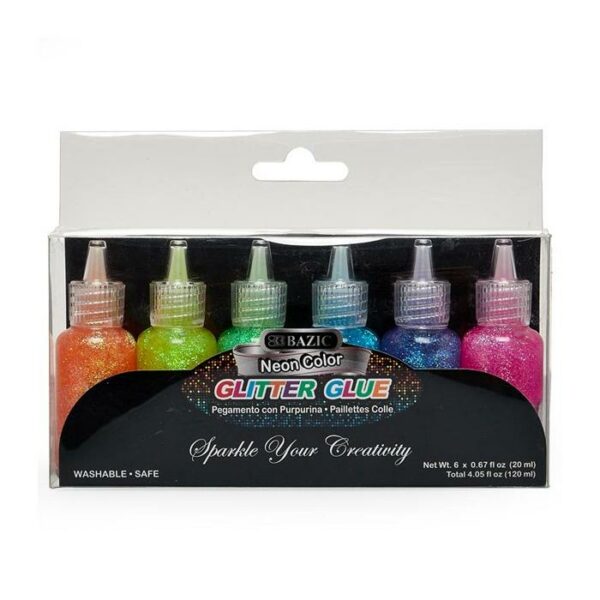 6 Neon Color Glitter 0.67 Oz