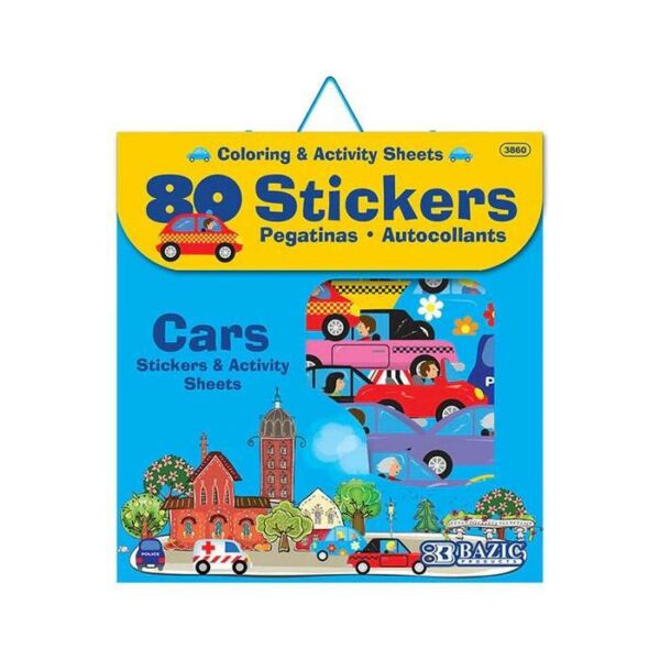 Cars Stickers & Activity Sheets Assorted  80 Count