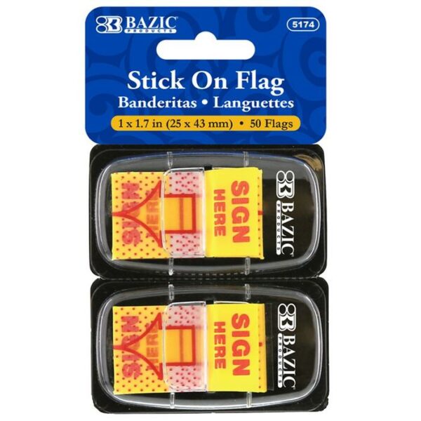 yellow Stick On Flags & Dispenser