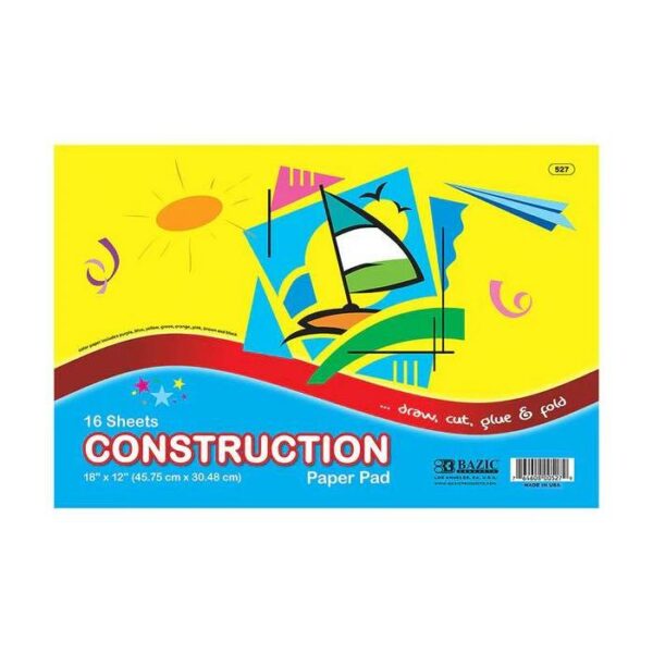 Construction Paper Pad 18"x12" 16 Count