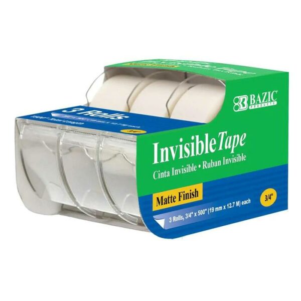 3/4"x250" Invisible Tape 3 Pack With Floor Display