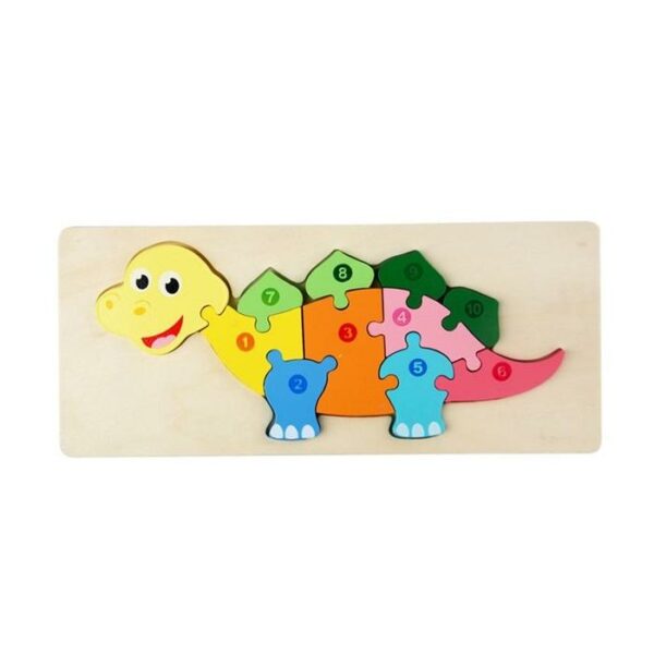 Wooden Jigsaw Dinosaurs Numbers Puzzle