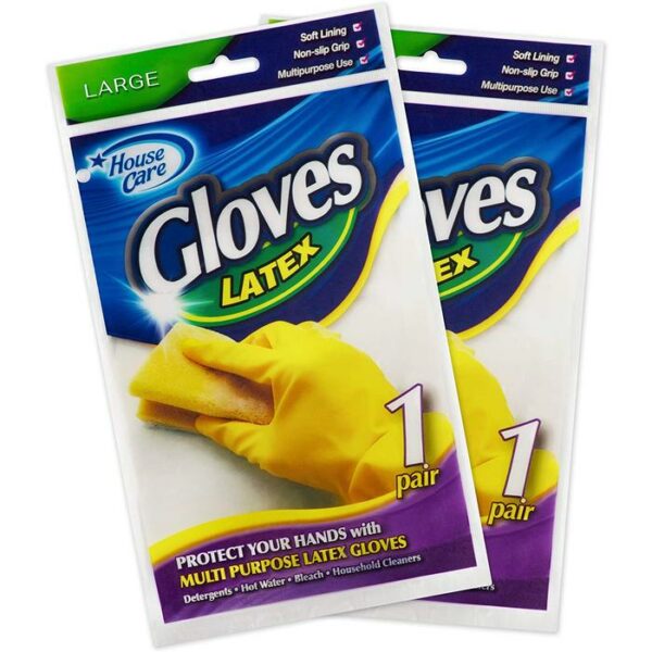 Multi Purpose Large Yellow Latex Gloves 1 Pair