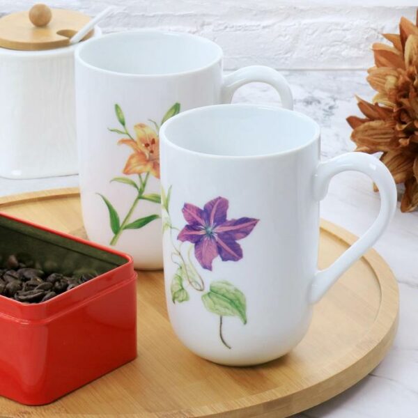 Fine Ceramic Mug Botanic Design 14.5oz Set Of 4