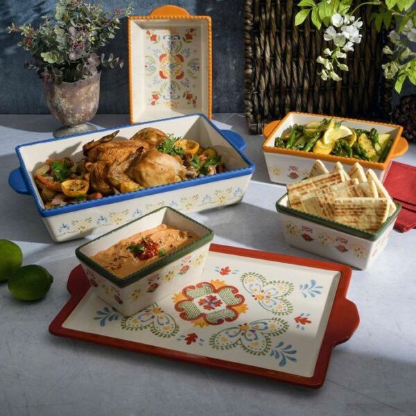 Laurie Gates Hand Painting Ceramic Bakeware 6Piece