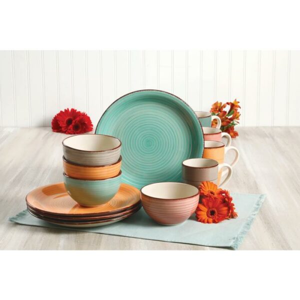 Vibes Pastel Stoneware Dinnerware Set 12 Pieces