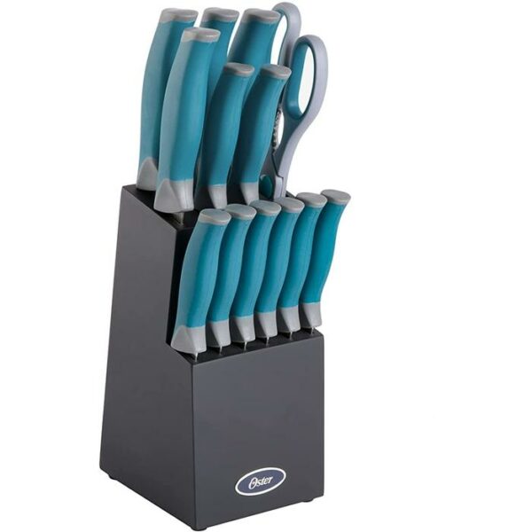 Oster Lindbergh Stainless Steel Cutlery Blue 14 Pc
