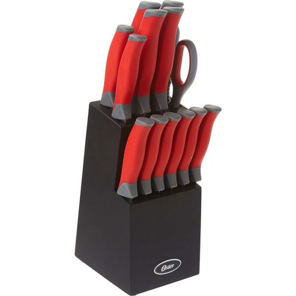 Oster Lindbergh Stainless Steel Cutlery Red 14 Pcs