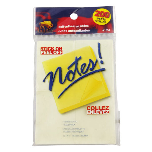 200 Notes Yellow 4 pads 1.5x2