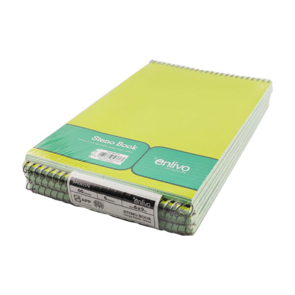 6 Pieces Steno Book Pad Green 6x9