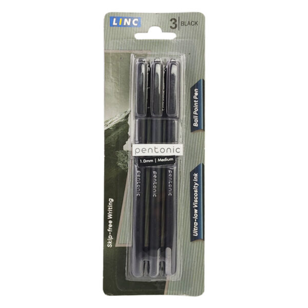 Linc Pentonic Ball Point Black Pen 3 Count