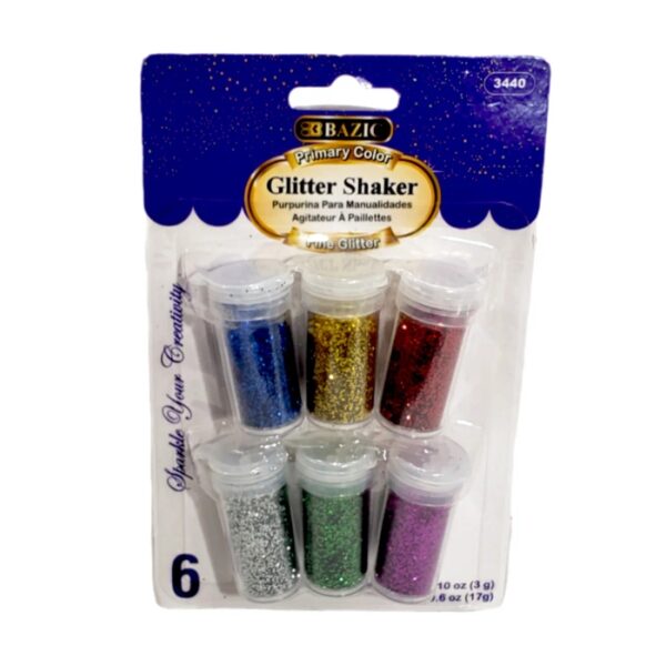 6 Primary Color Glitter Shaker 0.10 Oz