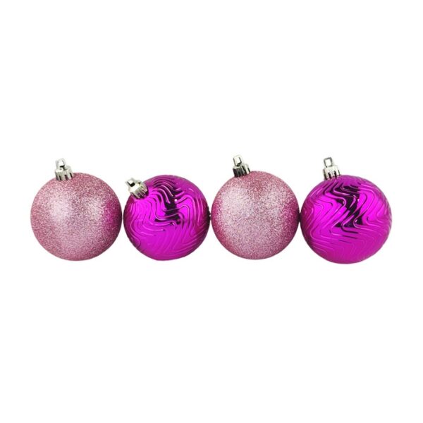 4 Pack Christmas Eleganc Ball 70mm Assorted Color