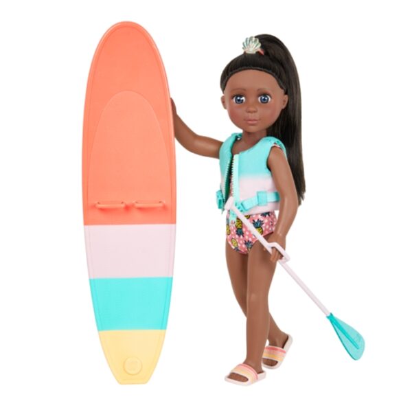 14" Doll With Paddle Board Malu AA
